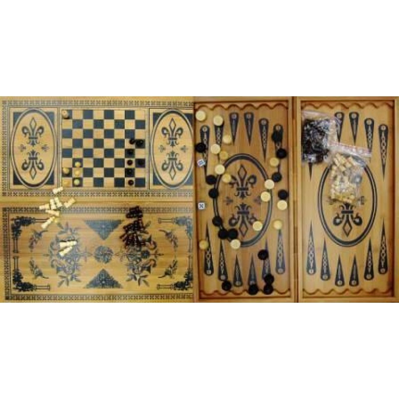 Шахматы-нарды 2в1 60х60см бамбук  В6030-С